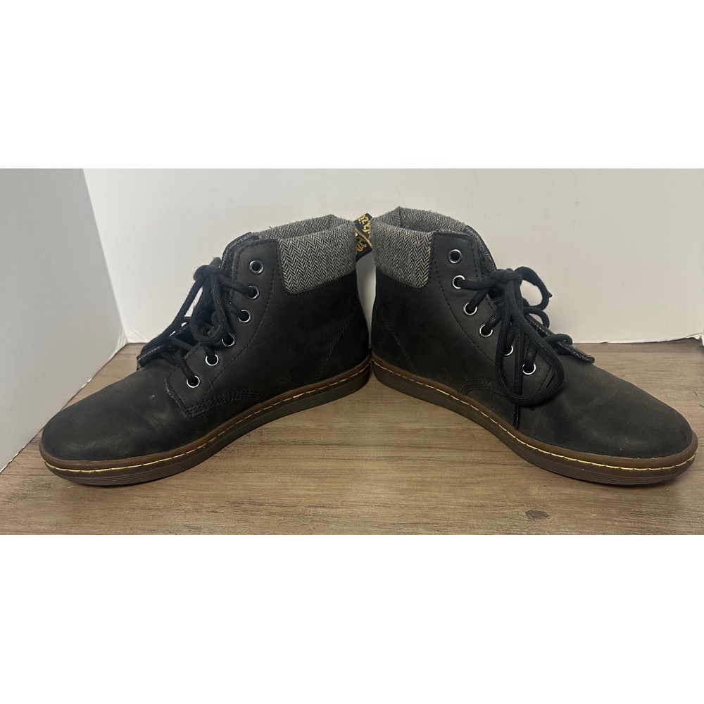 Dr‎ Doc Martens Maelly Boots Womens 7 Black Leather Padded Lace Up - Picture 6 of 8